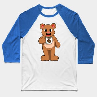 Bear with Cup of Coffee Baseball T-Shirt